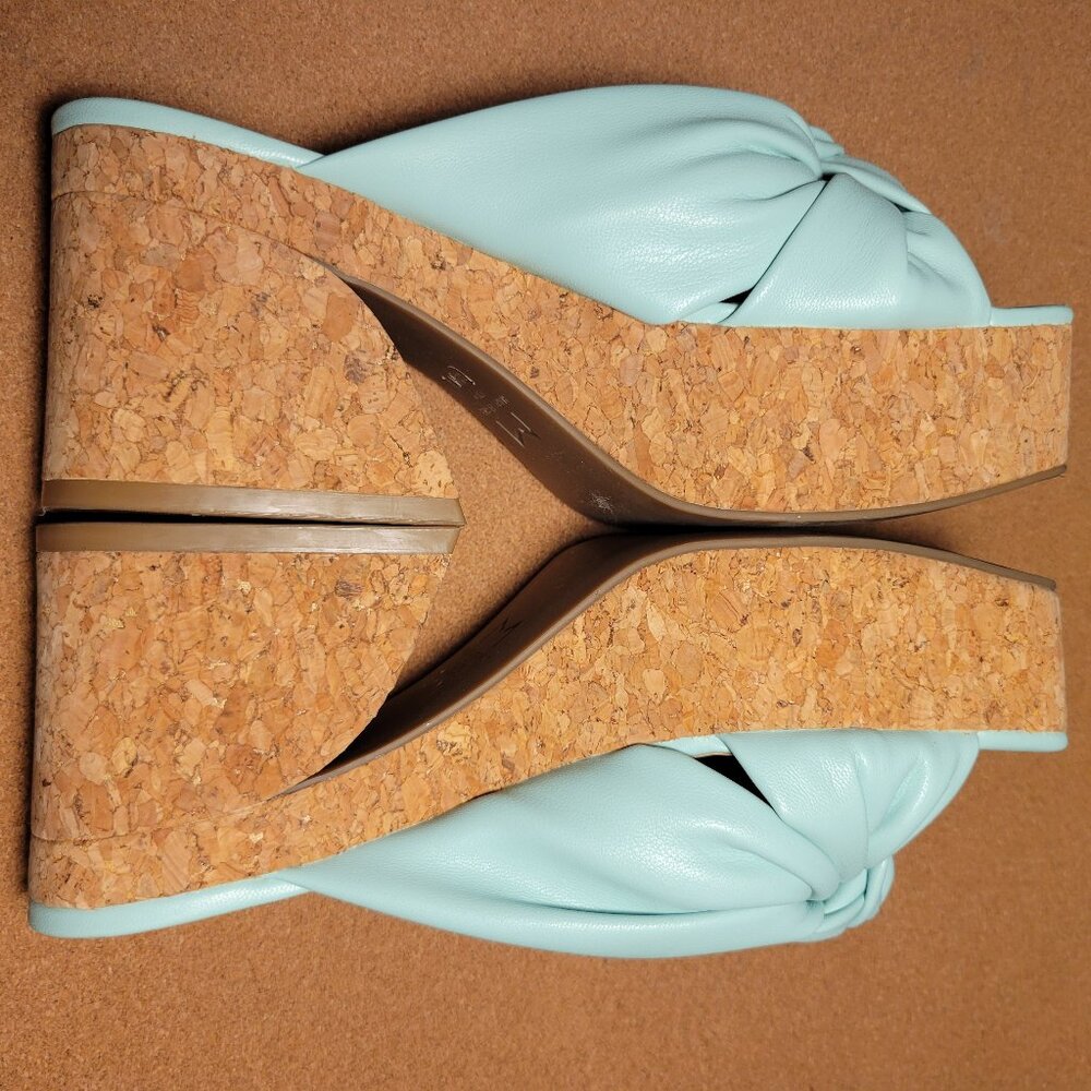 Marc Fisher Turquoise and Cork Platform Sandal 6